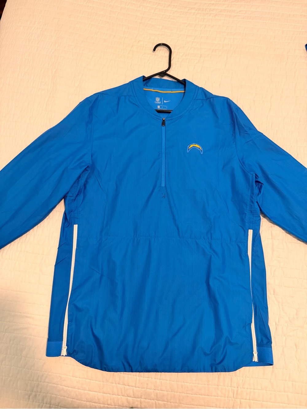 Nike Chargers Blue Pullover Windbreaker with Team Accent